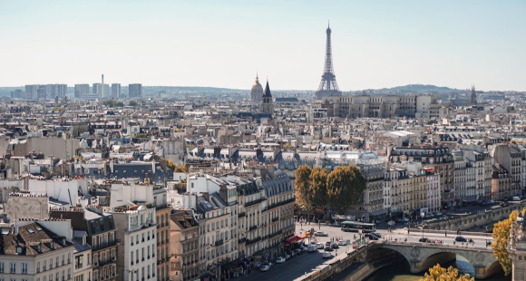 Vista de París con la torre Eiffel